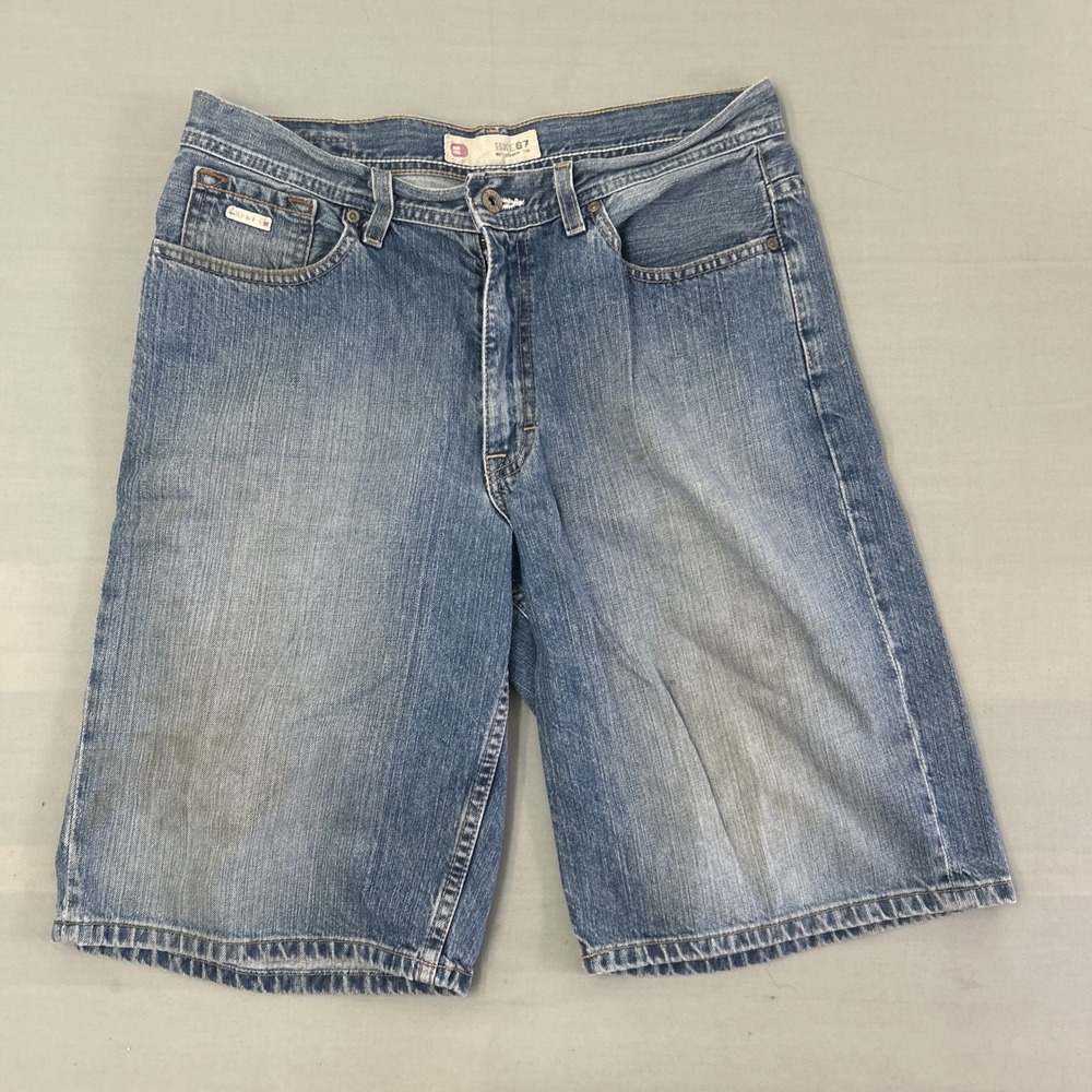 BKE 67 Denim Shorts Stanton Men's 32 Y2K Baggy Distressed Fade Buckle